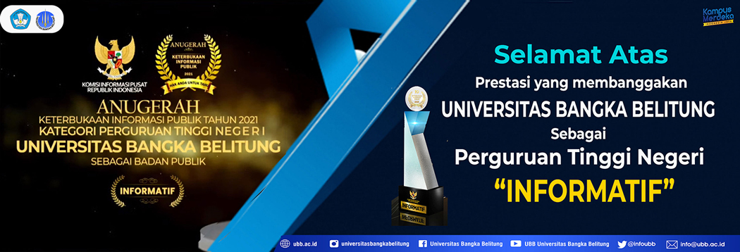 Penghargaan Sebagai Universitas Terinformatif kepada Universitas Bangka Belitung Tahun 2021